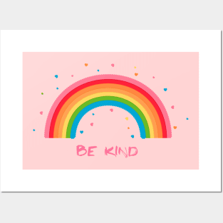 Be Kind - Cute Rainbow Posters and Art